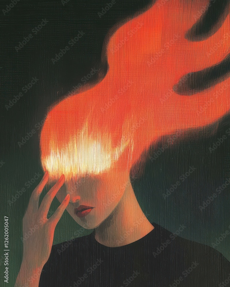 Poster intense emotions demonstrated through abstract art digital creation dark environment close-up view c