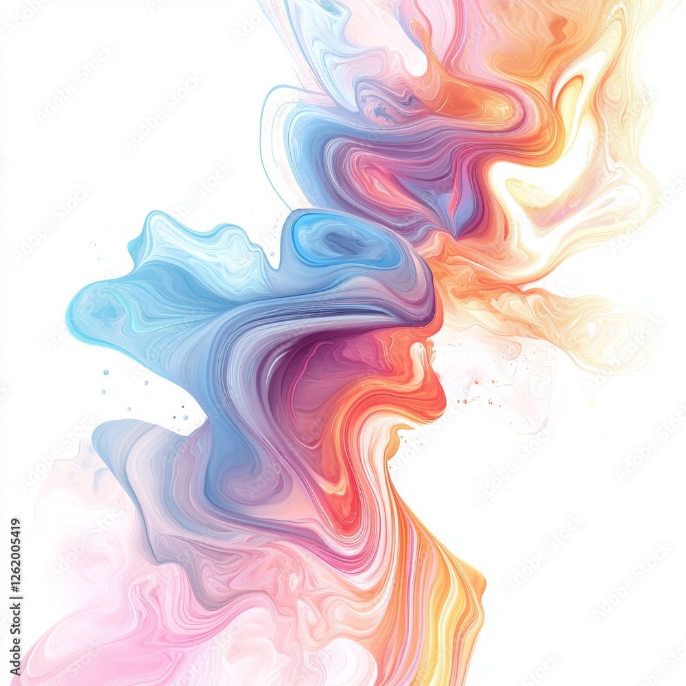 Wall mural abstract swirls of vibrant colors blending seamlessly to create a mesmerizing visual effect, perfect