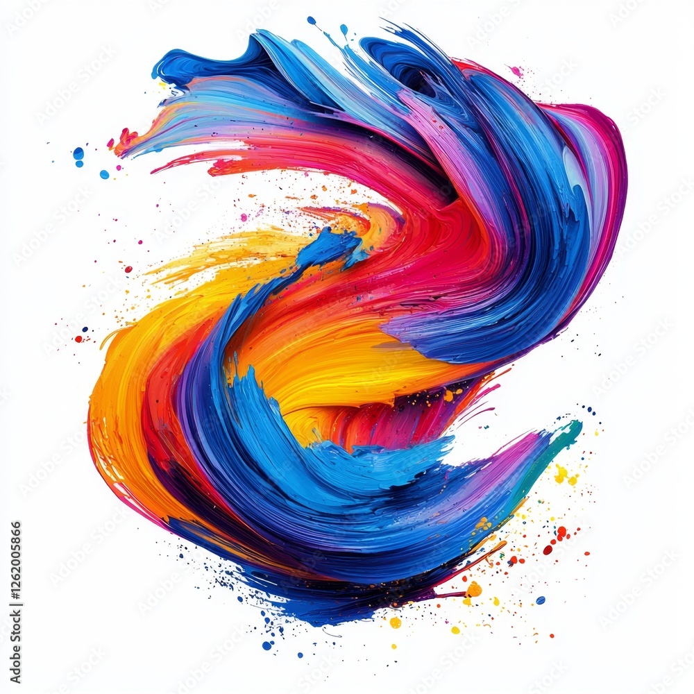 Wall mural vibrant swirls of colorful paint blending together in an abstract artistic design with fluid motion 