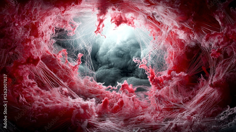 Aufkleber dynamic abstract composition vast void digital art surreal environment eye-level viewpoint conceptua