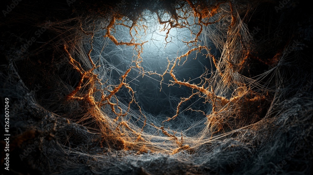 Leinwandbilder exploring a vast abstract void interwoven with unraveling delicacy digital art mystical environment 