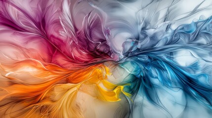 Obraz premium Vibrant abstract swirls of bold colors in dynamic motion digital art contemporary style artistic expression