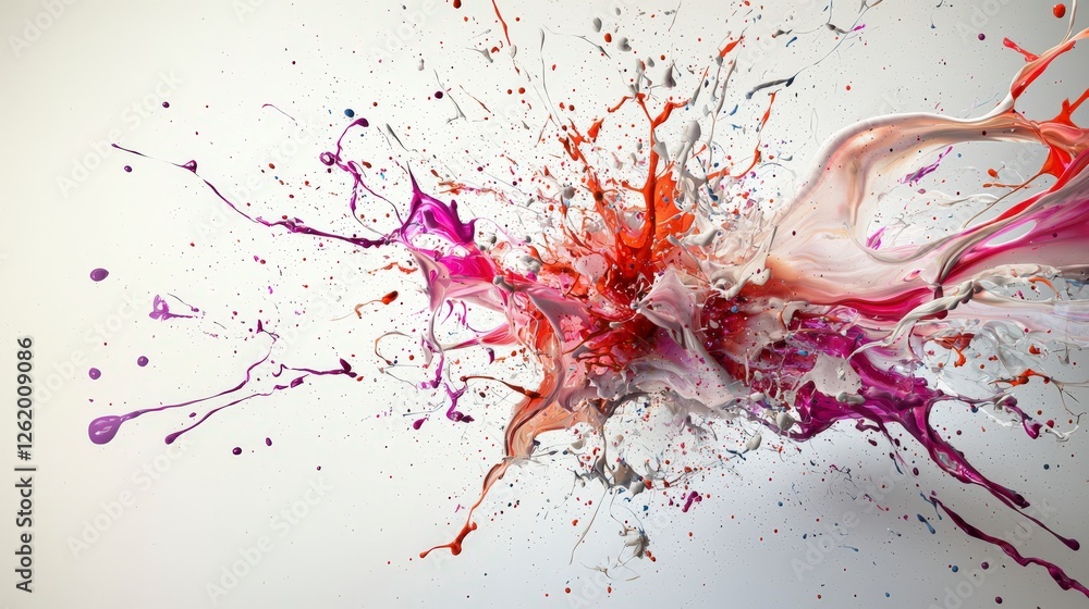Leinwandbilder Dynamic paint splashes create vibrant patterns studio artwork abstract close-up energy and creativity