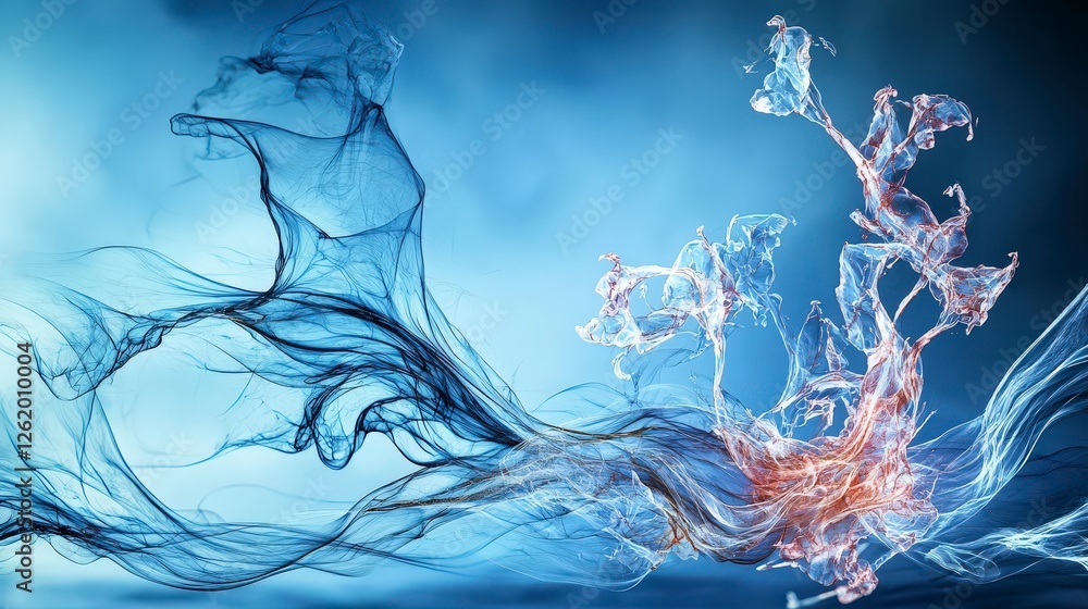 Poster indigo layers pulse and tremble vibrating with energy abstract digital art modern art gallery artist