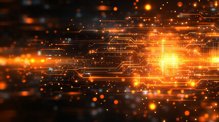 Fototapeta premium A processor chip symbolizes innovation and computational power, representing the heart of modern technology. The image conveys speed, intelligence, and progress with a futuristic and sleek aesthetic. 