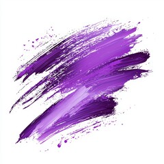 Abstract Creative Expression of Purple Paint Strokes on White Background for Artistic Designs and Conceptual Artworks