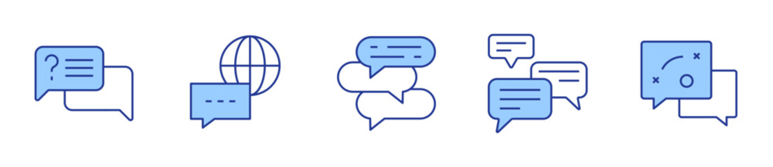 Fototapeta premium question, chatting, communication, chat. Communication Icon vector illustration. Line Duotone style. Editable stroke