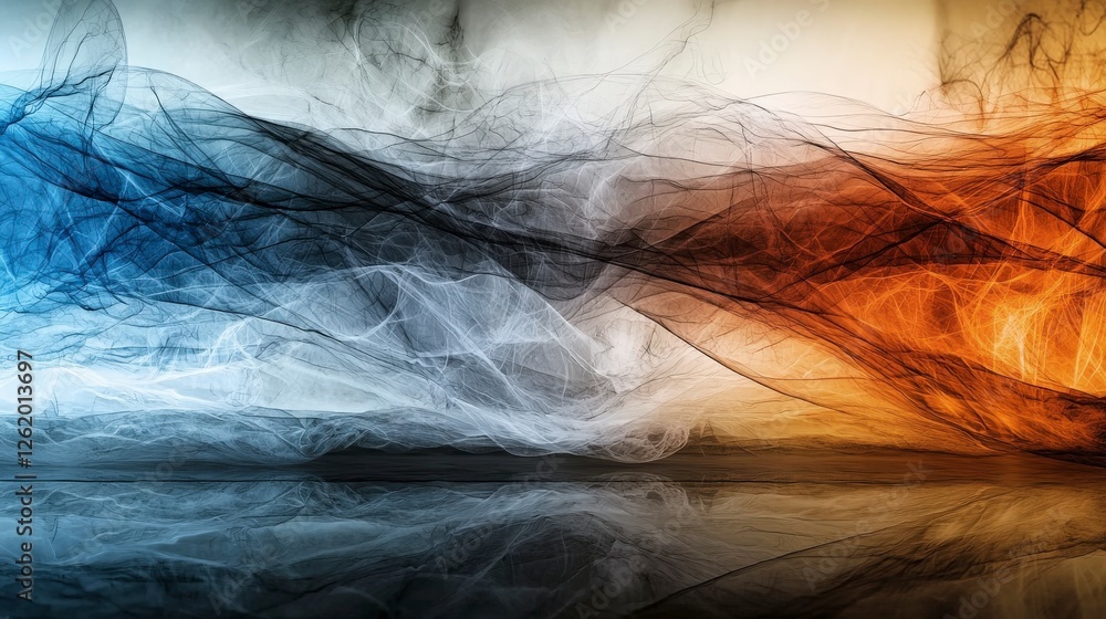 Poster vibrant parallel lines flowing across a smooth abstract canvas digital art modern aesthetics soft co