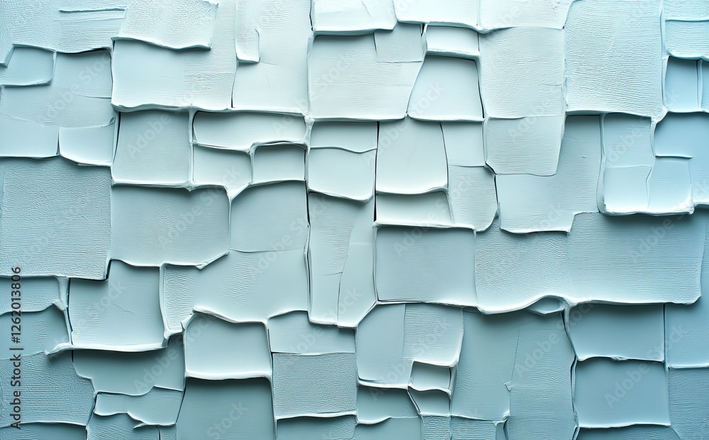 Poster blue and white geometric and rectangular shapes forming the background