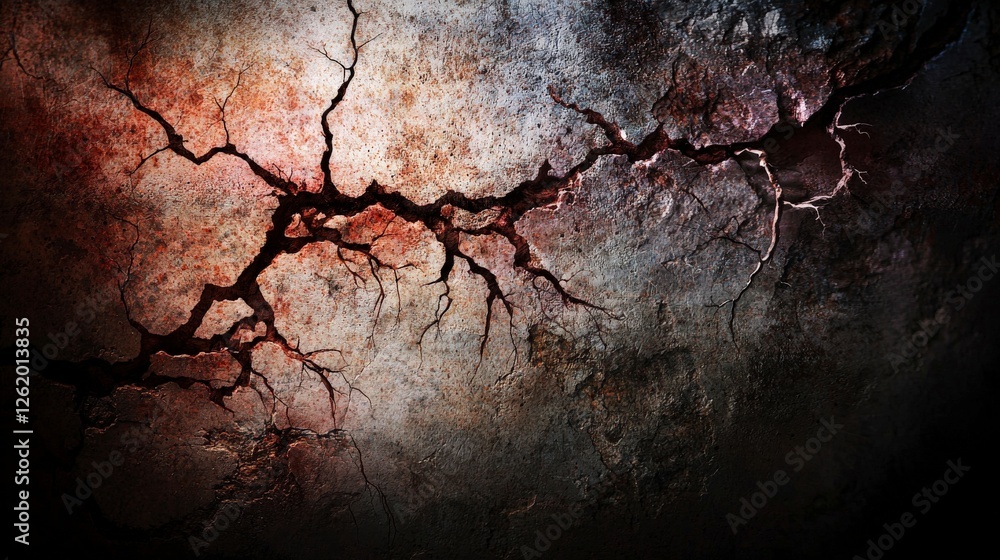 Poster cracked surfaces in soft muted tones urban environment abstract art textured layers conceptual image