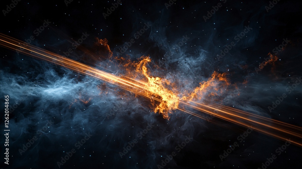 Leinwandbilder Dynamic cosmic explosions outer space digital art nebulous environment abstract viewpoint celestial concepts