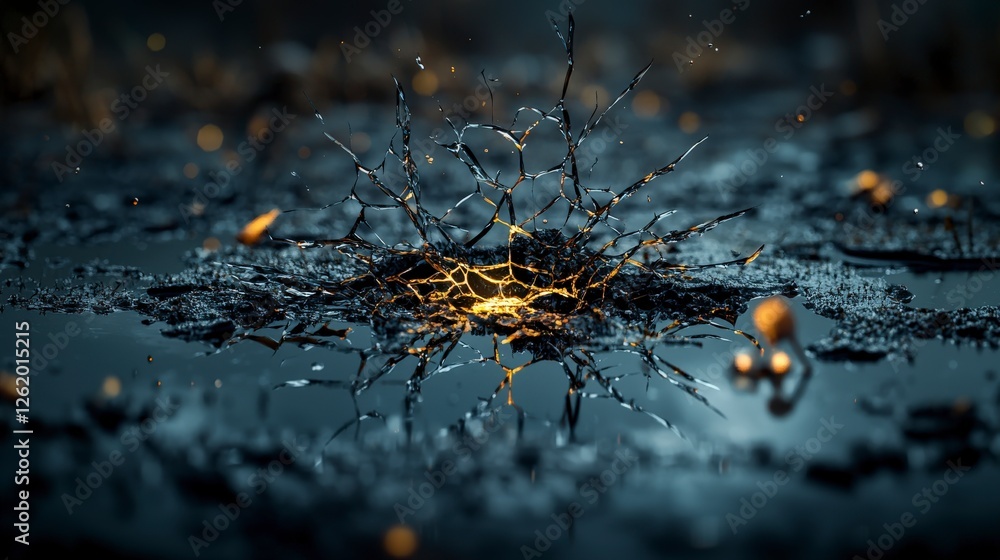 Aufkleber dark air currents disrupting tranquil waters abandoned setting digital art atmospheric close-up surr
