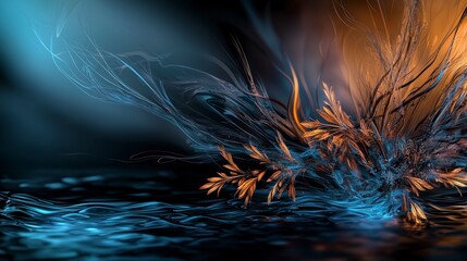 Fototapeta premium Flowing lines and subtle textures of nature abstract art digital composition dynamic environment artistic perspective