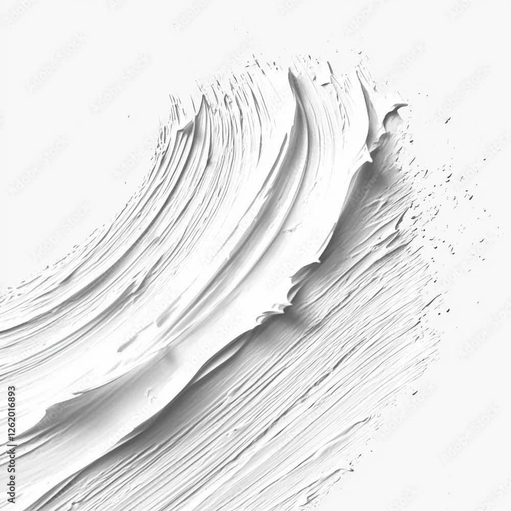 Wall mural abstract white paint texture with smooth brush strokes on canvas background for creative design and 