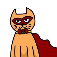 cat with mask cartoon illustration