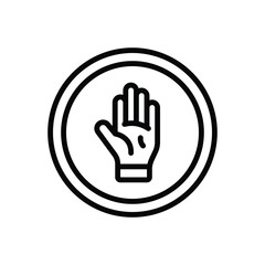 Black line icon for stop