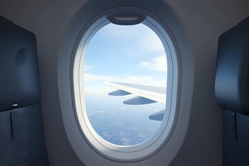 Fototapeta premium View outside the plane window.