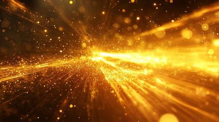 Radiant Yellow Light Beam Cutting Through a Deep Black Abyss Creating a Striking Contrast Evoking Feelings of Mystery and Intrigue in a Futuristic Abstract Art Composition
