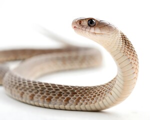 Fototapeta premium close up of a snake on white background