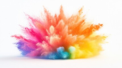 Colorful explosion with a burst of rainbow hues.