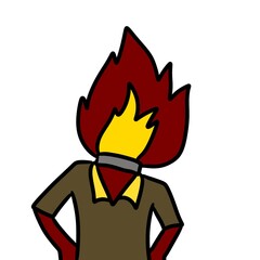 cartoon character of a fire man