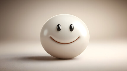 Smiling Sphere: A 3D rendering of a cheerful, minimalist smiley face, radiating positivity and joy in its simple form.