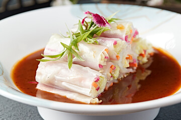 Vegetable Rice Noodle Rolls