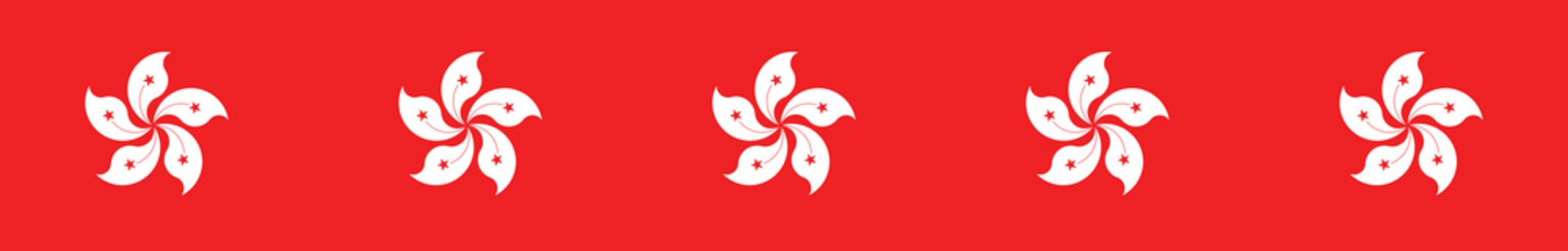 Hong Kong flag long banner digital vector illustration