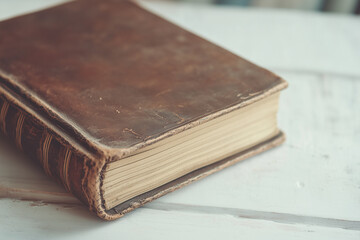Obraz premium A Closed Vintage Leather Journal with Subtle Distress.