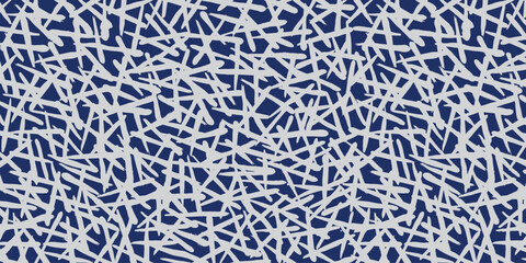 Hand drawn brush line abstract bamboo leaves pattern, Japanese folk and Ethnic wood carving, engraving textured surface background, simple criss cross graphic for textile and carpet