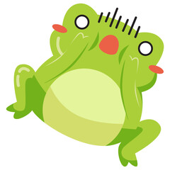 afraid green frog