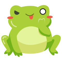 teasing green frog