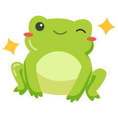 wink green frog