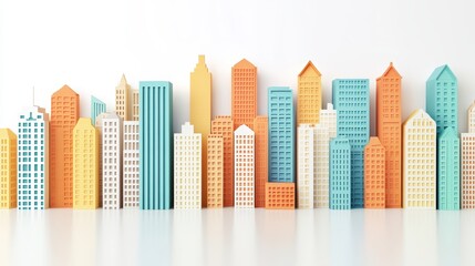 Obraz premium Colorful Miniature Cityscape with Abstract Building Designs