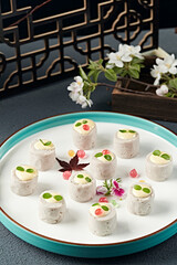 Steamed taro cake with condensed milk