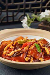 Claypot Braised Seafood Mushrooms with Rich Sauce Deep-fried Japanese Tofu