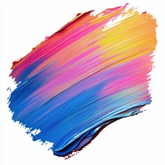 Vibrant Colorful Brush Stroke Abstract Background with Dynamic Blending of Pink, Orange, Yellow, and Blue Tones Expressing Creative Energy and Artistic Flair