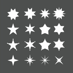 black and white star set