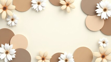 Fototapeta premium white flowers frame