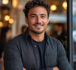Social media entrepreneur matches users on dating app while holding smartphone