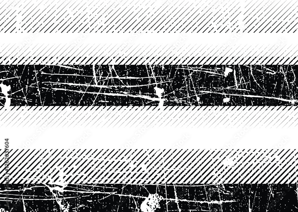 Poster Glitch distorted grunge layer  . Noise destroyed texture . Trendy defect error shapes . Overlay grunge texture . Distressed effect .Vector shapes with a halftone lines screen print texture.
