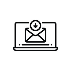 Black line icon for download