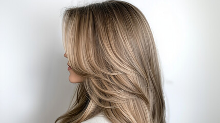 Naklejka premium Messy Bun Hairstyle – Trendy Updo with Natural Strands and Effortless Look for Casual Beauty and Hair Fashion Photography
