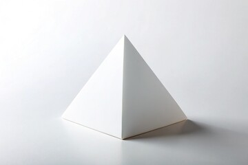 Modern Minimalist White Pyramid Abstract Still Life - Clean Geometric Design