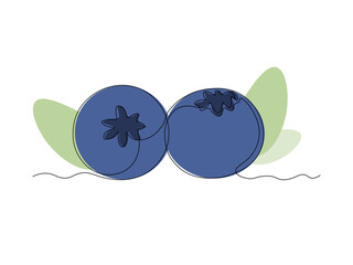 abstract berry blueberry, continuous single line art drawing sketch, logo