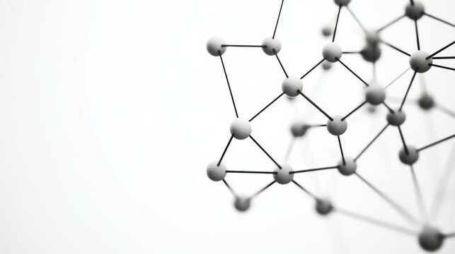 Abstract molecule network structure; science background