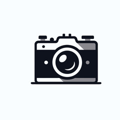 old camera vector silhouette clip art logo design
