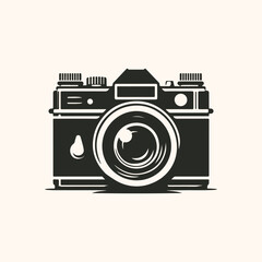 old camera vector silhouette clip art logo design