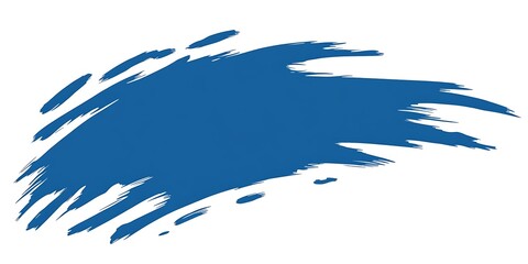 Fototapeta premium Blue paint stroke, abstract art, white background, design element
