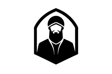 vector illustration of a Islamic scholars silhouette icon 